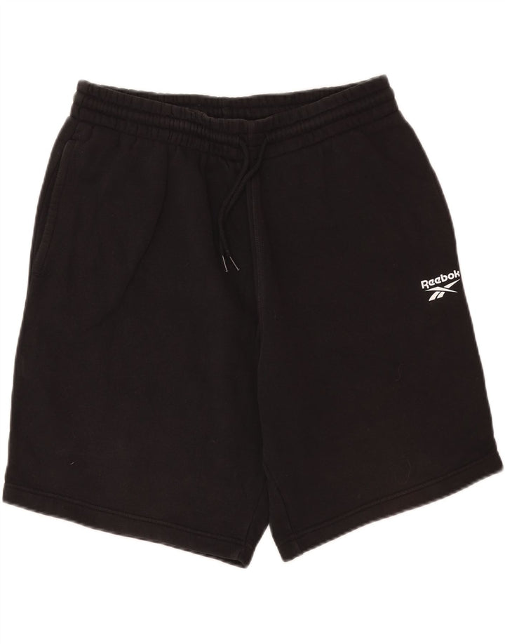 REEBOK Mens Sport Shorts Large  Black Cotton