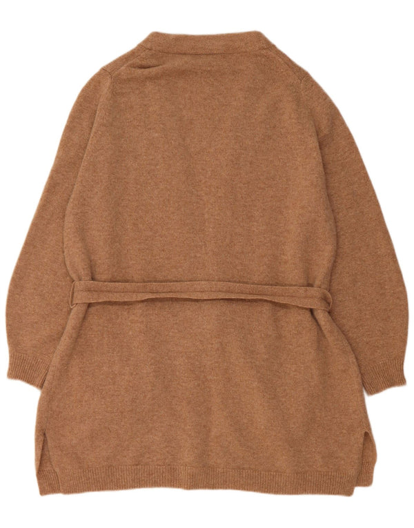 Marks & Spencer Herre Longline Cardigan Sweater UK 18 XL Brun Uld