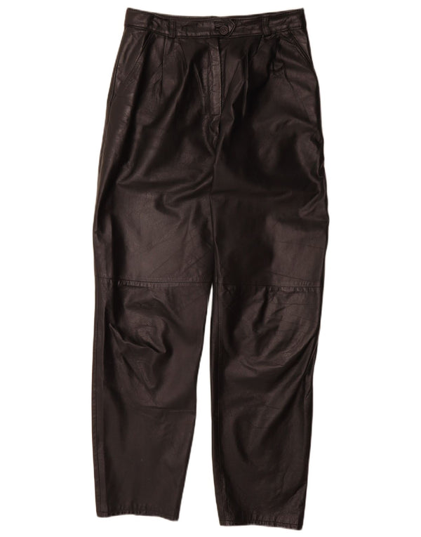 Vintage læderbukser til kvinder EU 38 Medium W28 L30 sort læder
