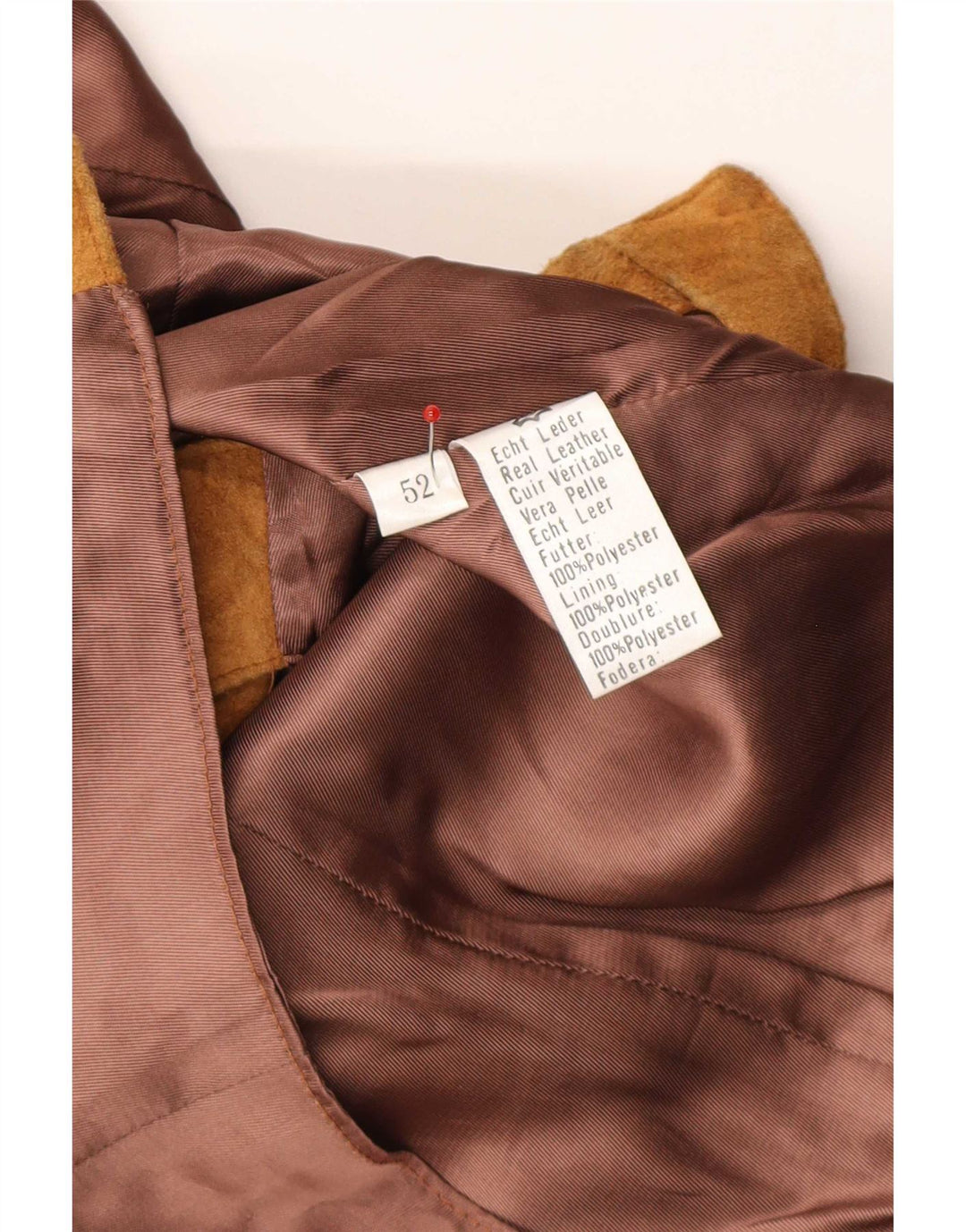 Broadway Herre ruskindsvest IT 52 Stort beige læder