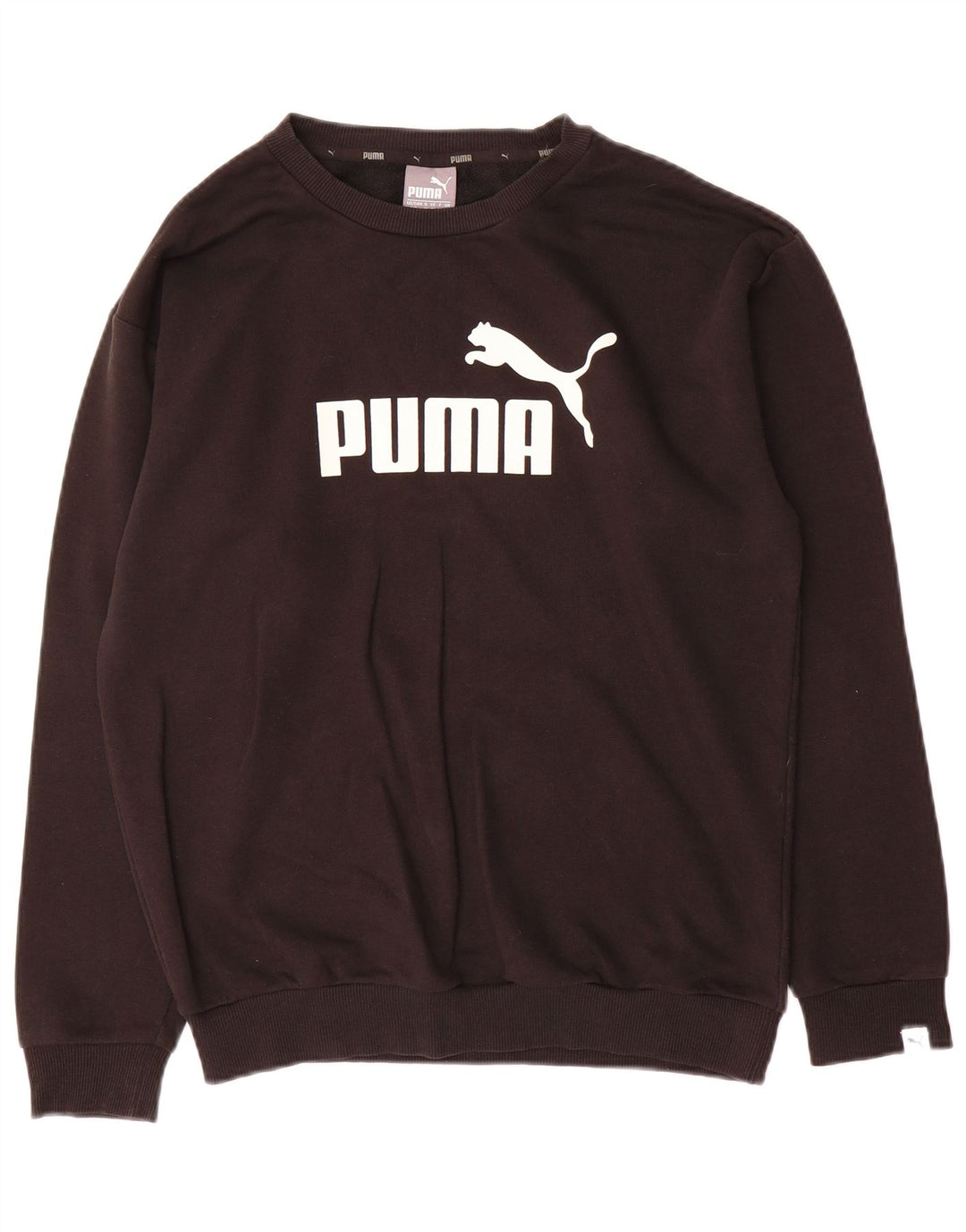 Puma Dame Grafisk Oversized Sweatshirt Jumper UK 10 Lille Sort