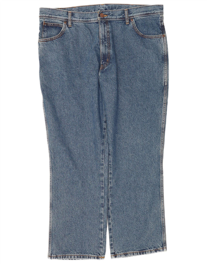 Wrangler Herre Regular Fit Straight Jeans W40 L30 Blå Bomuld
