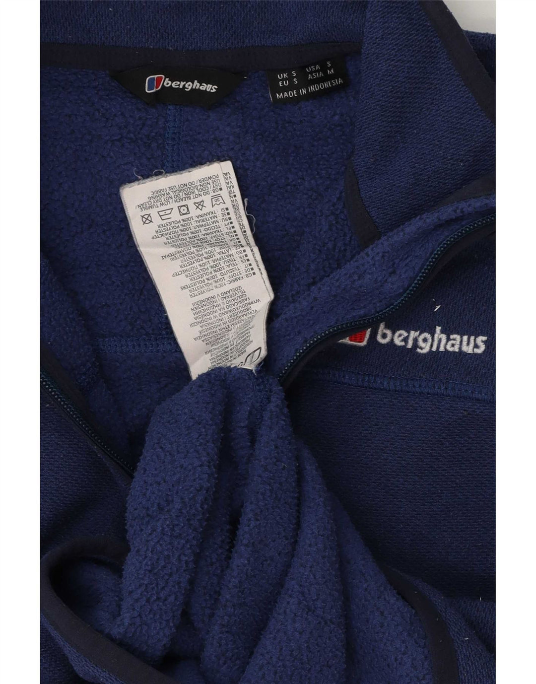 Berghaus Herre Zip Neck Sweatshirt Jumper Small Navy Blue Polyester