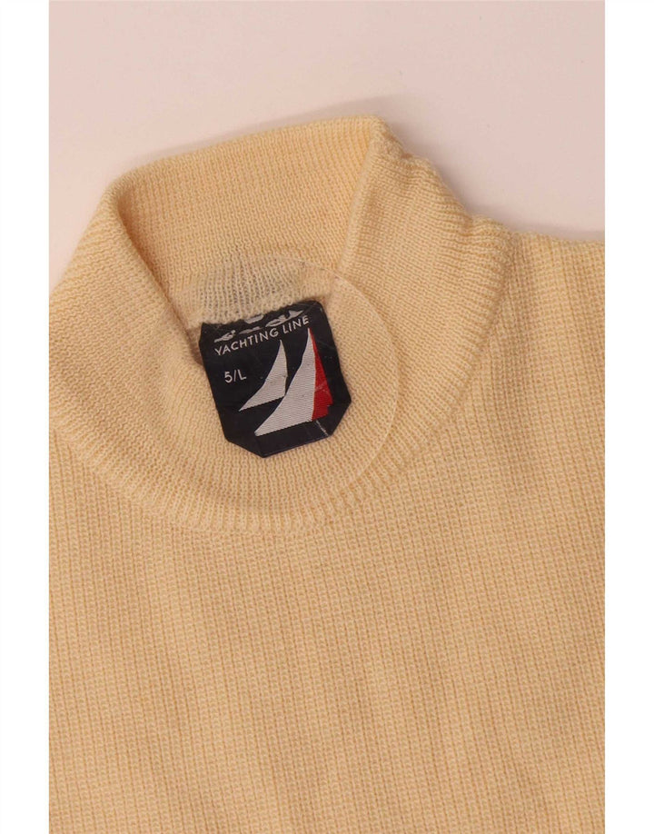 Cagi Dame Turtle Neck Jumper Sweater UK 16 Large Beige Virgin Wool