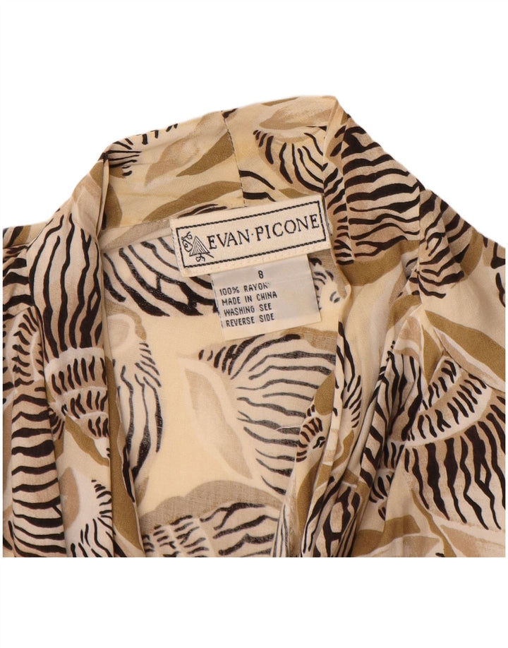 EVAN PICONE Dame Cardigan Top US 8 Medium Green Animal Print