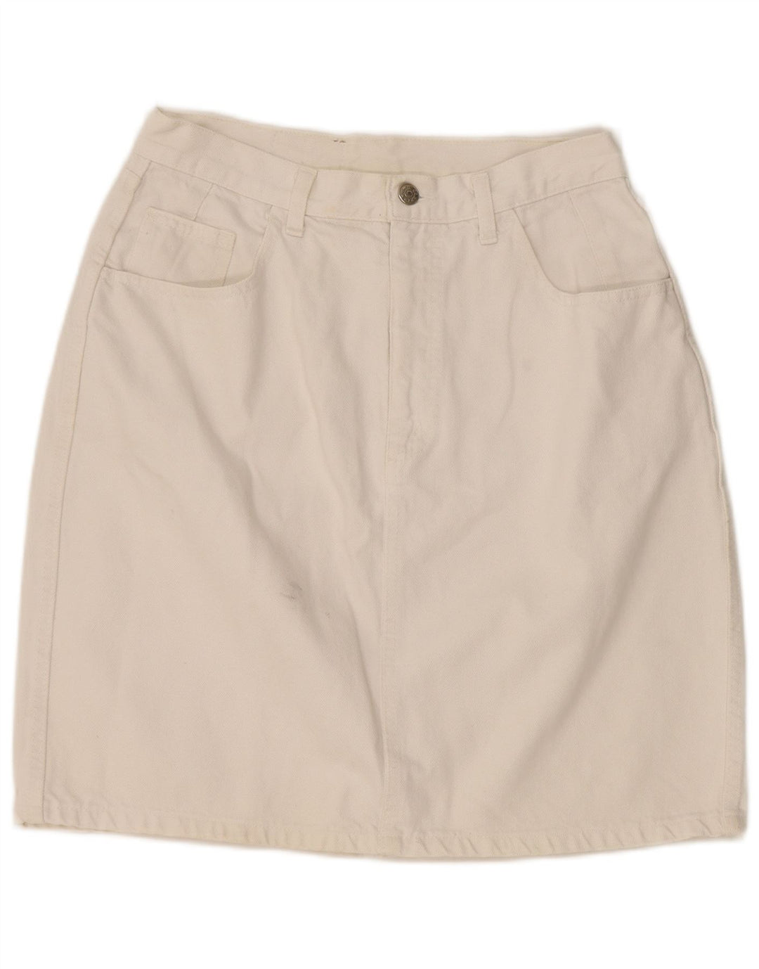 CARRERA Dame Denim Nederdel IT 42 Medium W32 Hvid Bomuld