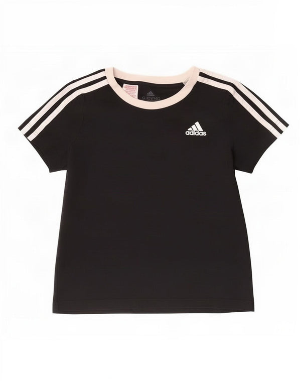 Adidas T-shirt top til piger 9-10 år Sort Colourblock Bomuld