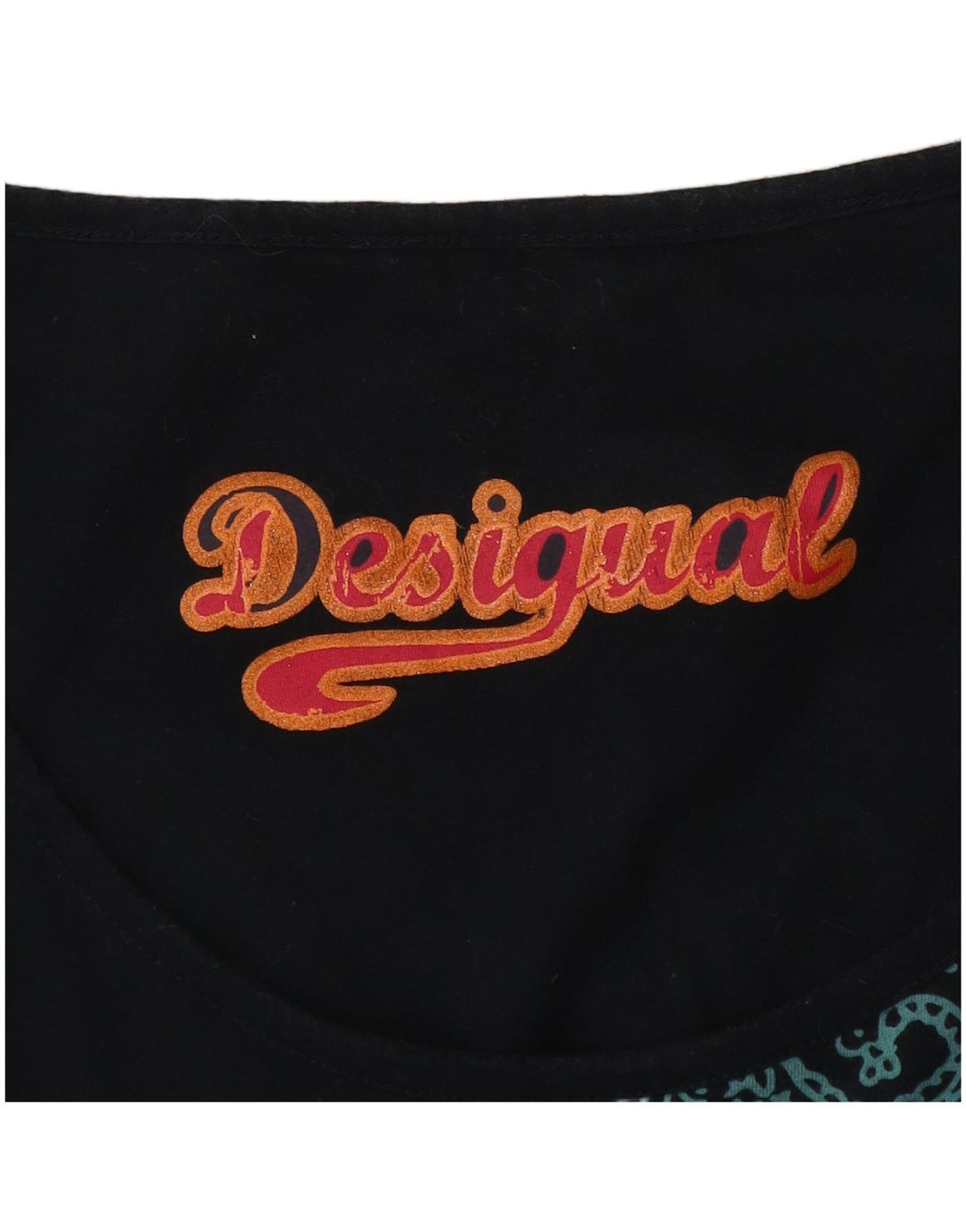 Desigual Dame Grafisk Asymmetrisk Tunika Top UK 12 Medium Black Floral