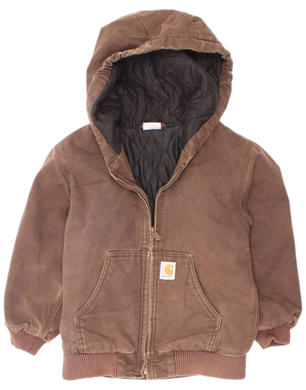 Carhartt Boys Hooded Bomber Jacket 7-8 år Lille brun bomuld