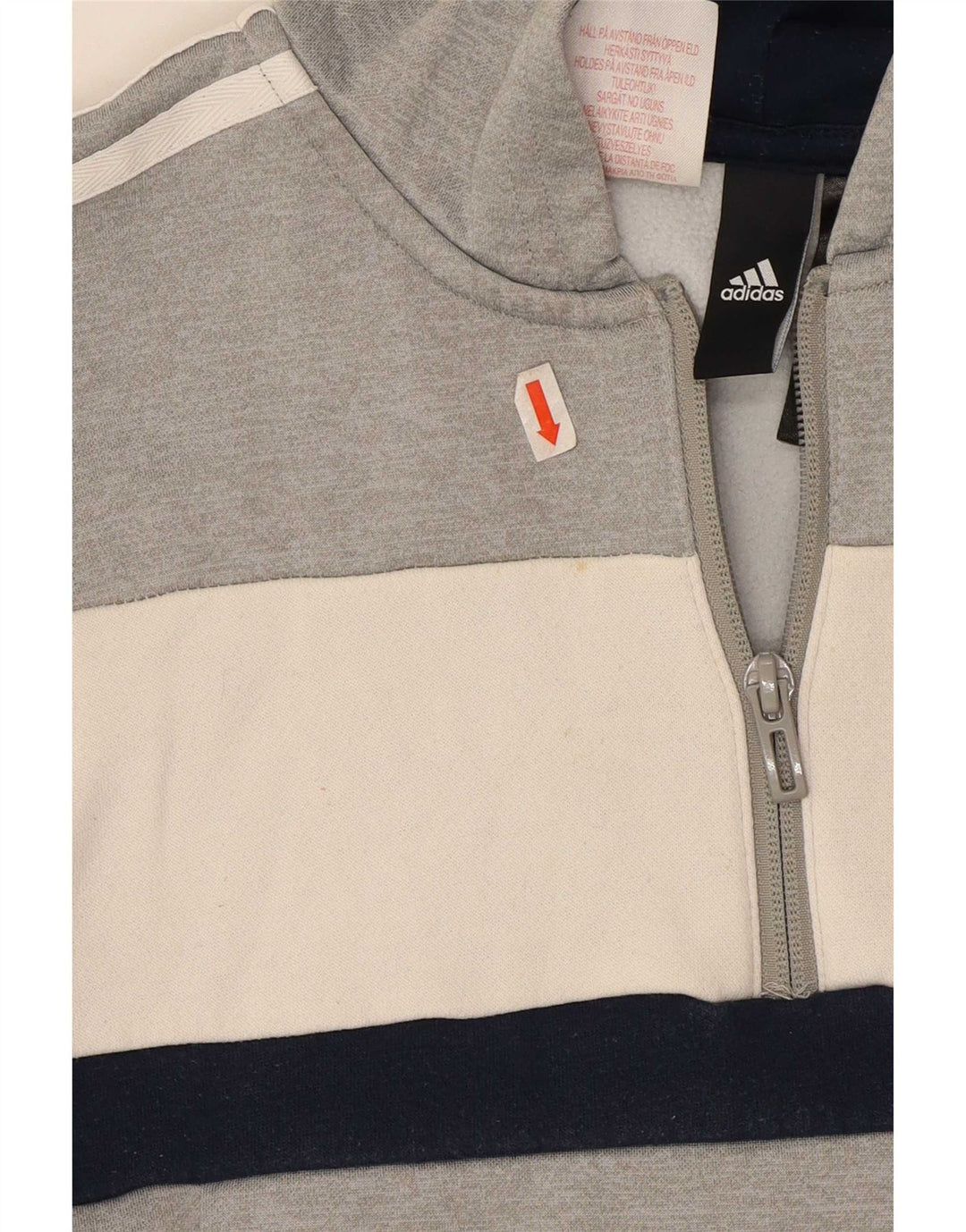 Adidas Boys Hoodie Jumper 11-12 år Grå Colourblock Polyester