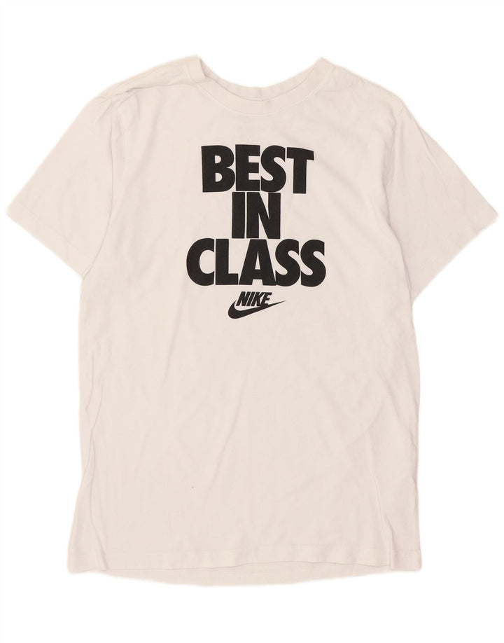 Nike grafisk t-shirt til mænd, medium hvid bomuld
