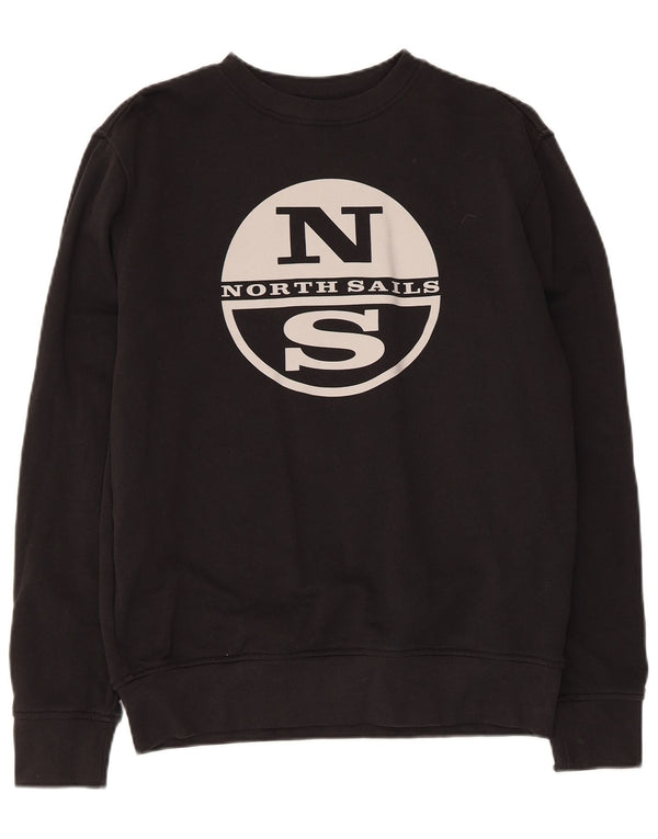 North Sails Mens Sweatshirt Jumper Medium Black Cotton