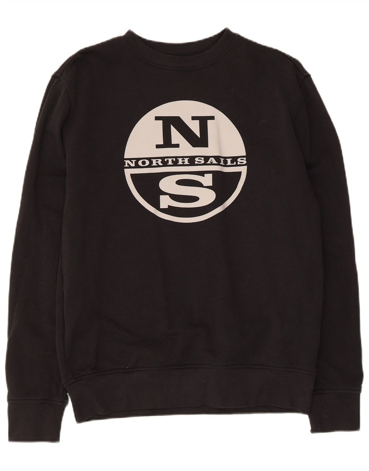 North Sails Herre Sweatshirt Jumper Medium Sort Bomuld