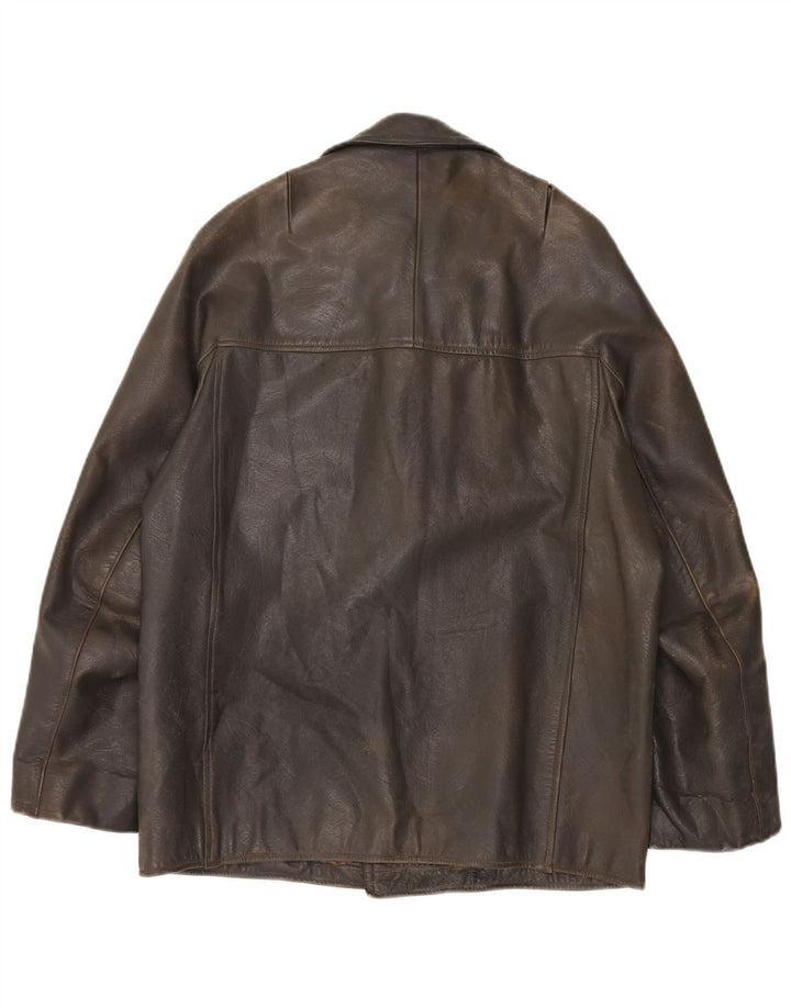 Vintage herre læderjakke IT 48 Medium Khaki