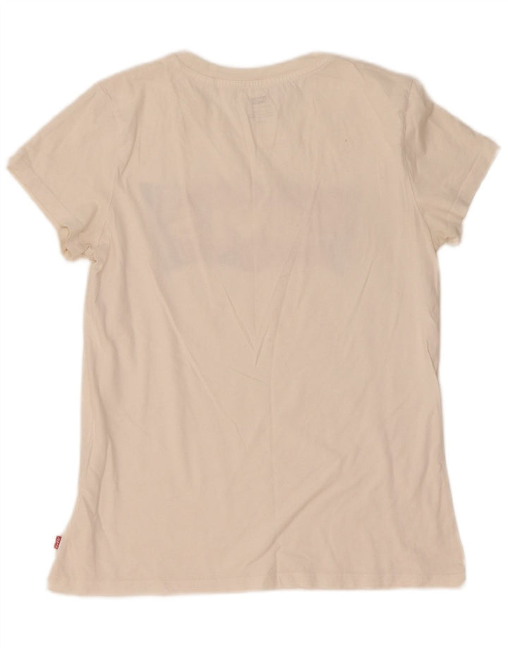 Levi's Dame Grafisk T-Shirt Top UK 10 Small White