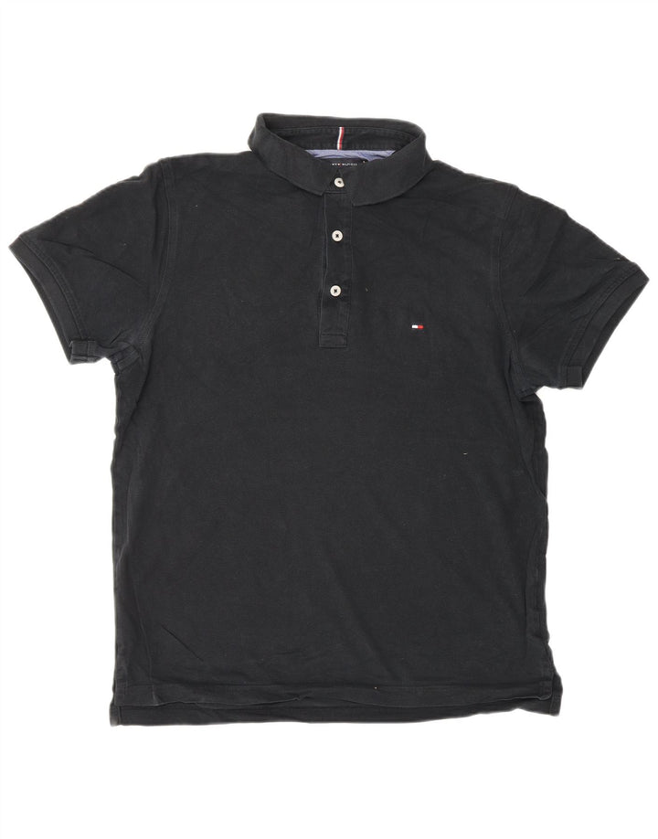 TOMMY HILFIGER Herre Slim Fit Polo Shirt Medium Sort Bomuld