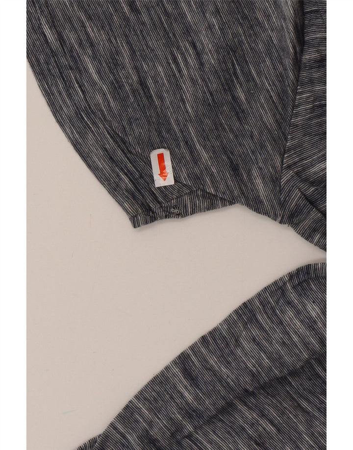 PENGUIN Herre T-shirt Top Medium Navyblå Flecked Bomuld