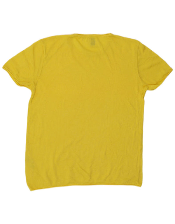 Zara Herre T-Shirt Top Medium Gul Bomuld