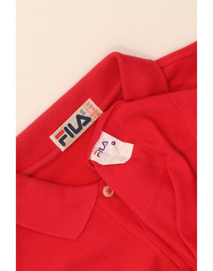 Fila Polo Shirt til mænd IT 48 Medium Rød Bomuld