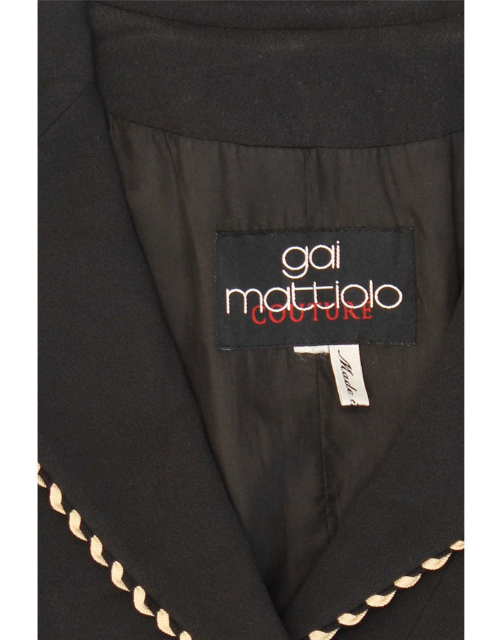 Gai Mattiolo Dame 3 Button Blazer Jacket UK 14 Medium Black Viscose