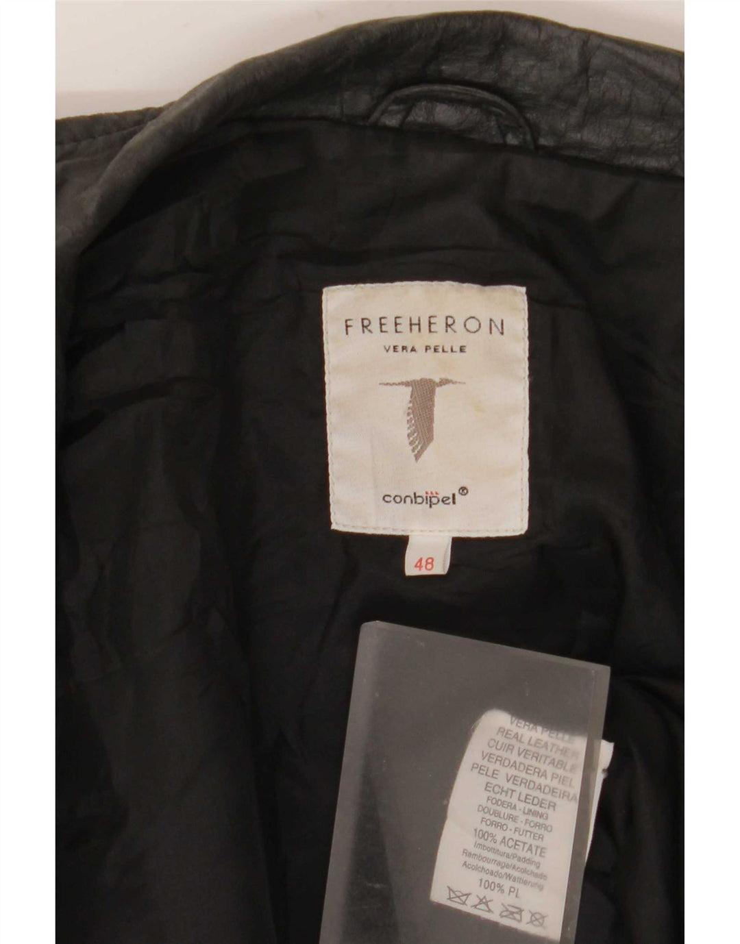 Conbipel Dame Free Heron Læderjakke IT 48 XL Sort