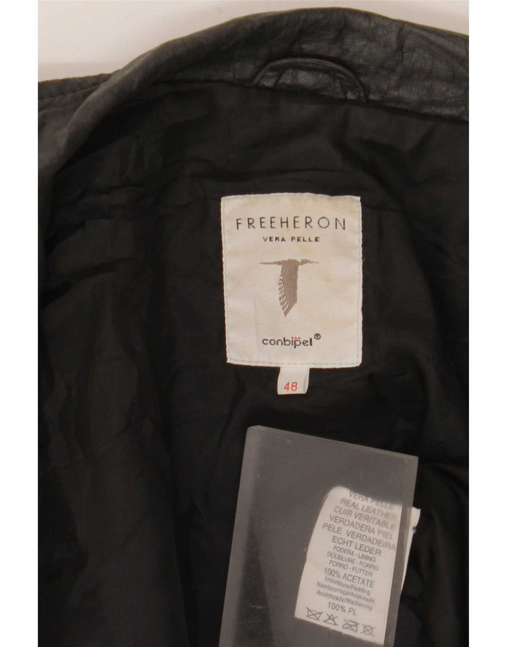 Conbipel Dame Free Heron Læderjakke IT 48 XL Sort