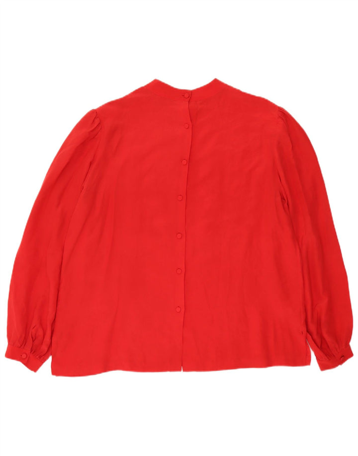 Vintage dameskjorte bluse EU 42 Stor rød silke