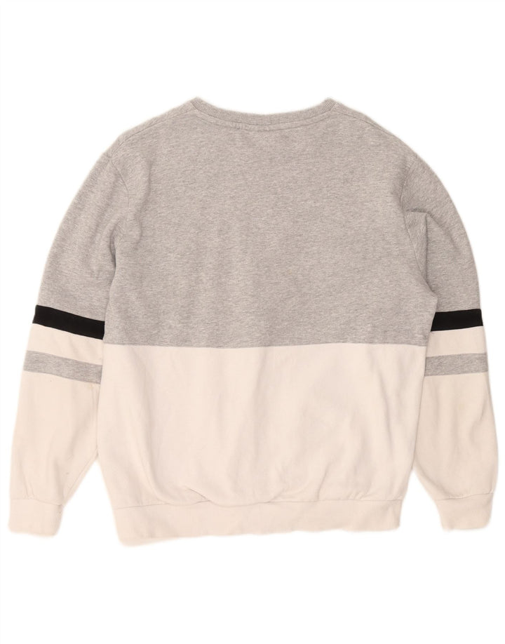 Fila Herre grafisk sweatshirt jumper lille grå farveblok bomuld