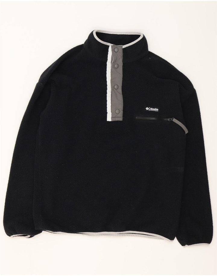 Columbia Herre Button Neck Fleece Jumper Stor Sort Polyester