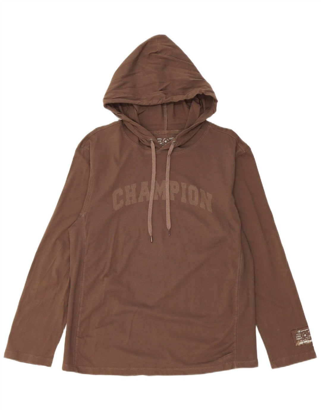 Champion Herre Hooded Grafisk Top Langærmet Medium Brun Bomuld