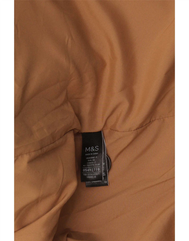Marks & Spencer Dame Overfrakke UK 6 XS Brun Polyester