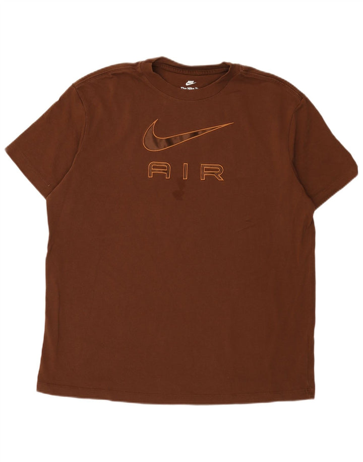 Nike Herre Loose Fit Grafisk T-Shirt Top Stor Brun