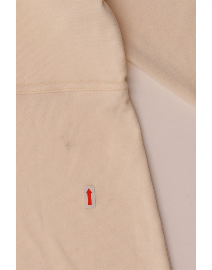 VINTAGE Womens Top Long Sleeve UK 14 Large Off White Polyester