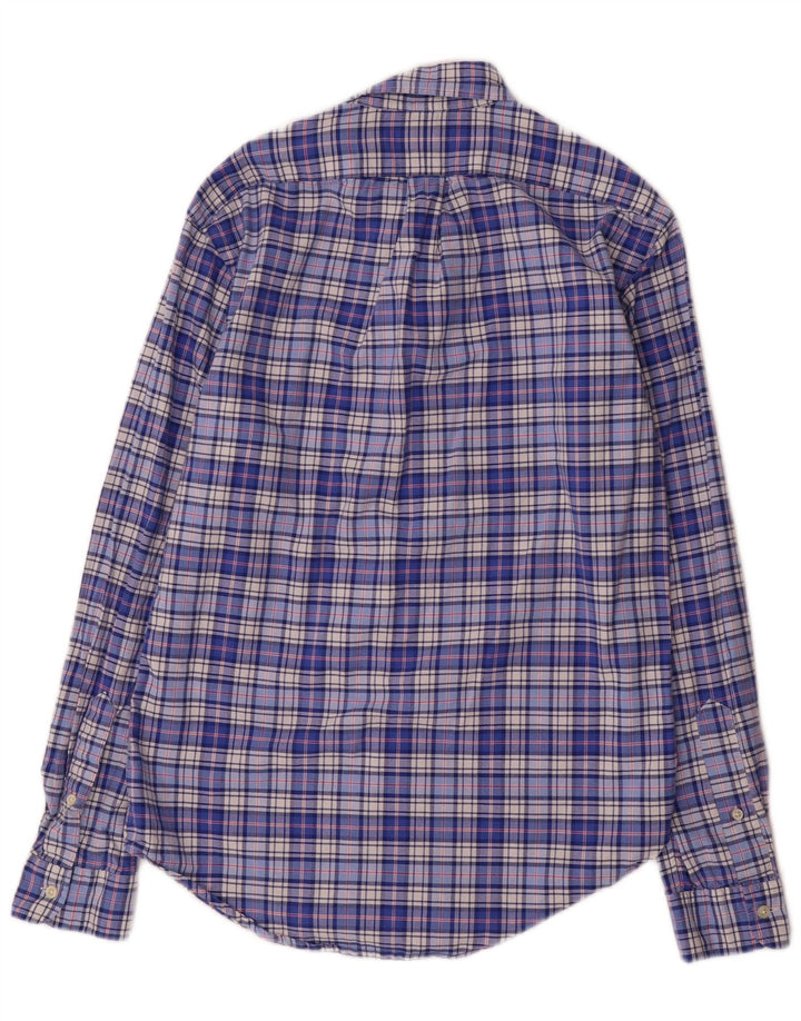 Ralph Lauren Herre Slim Fit skjorte Medium Blue Plaid Bomuld