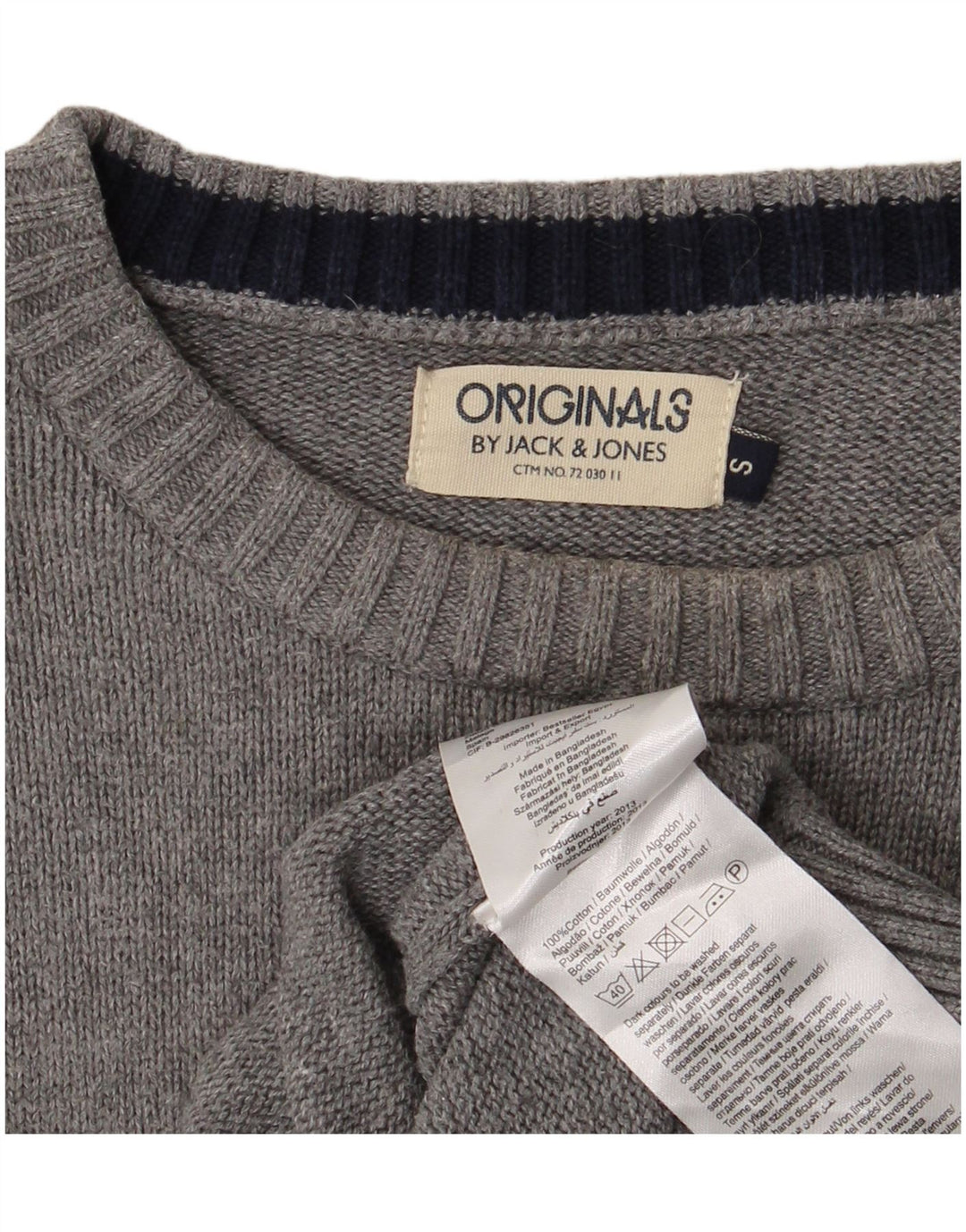 Jack & Jones Herre Boat Neck Jumper Sweater lille grå bomuld