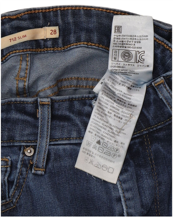 Levi's Dame 712 Slim Jeans W28 L32 Blå Lyocell