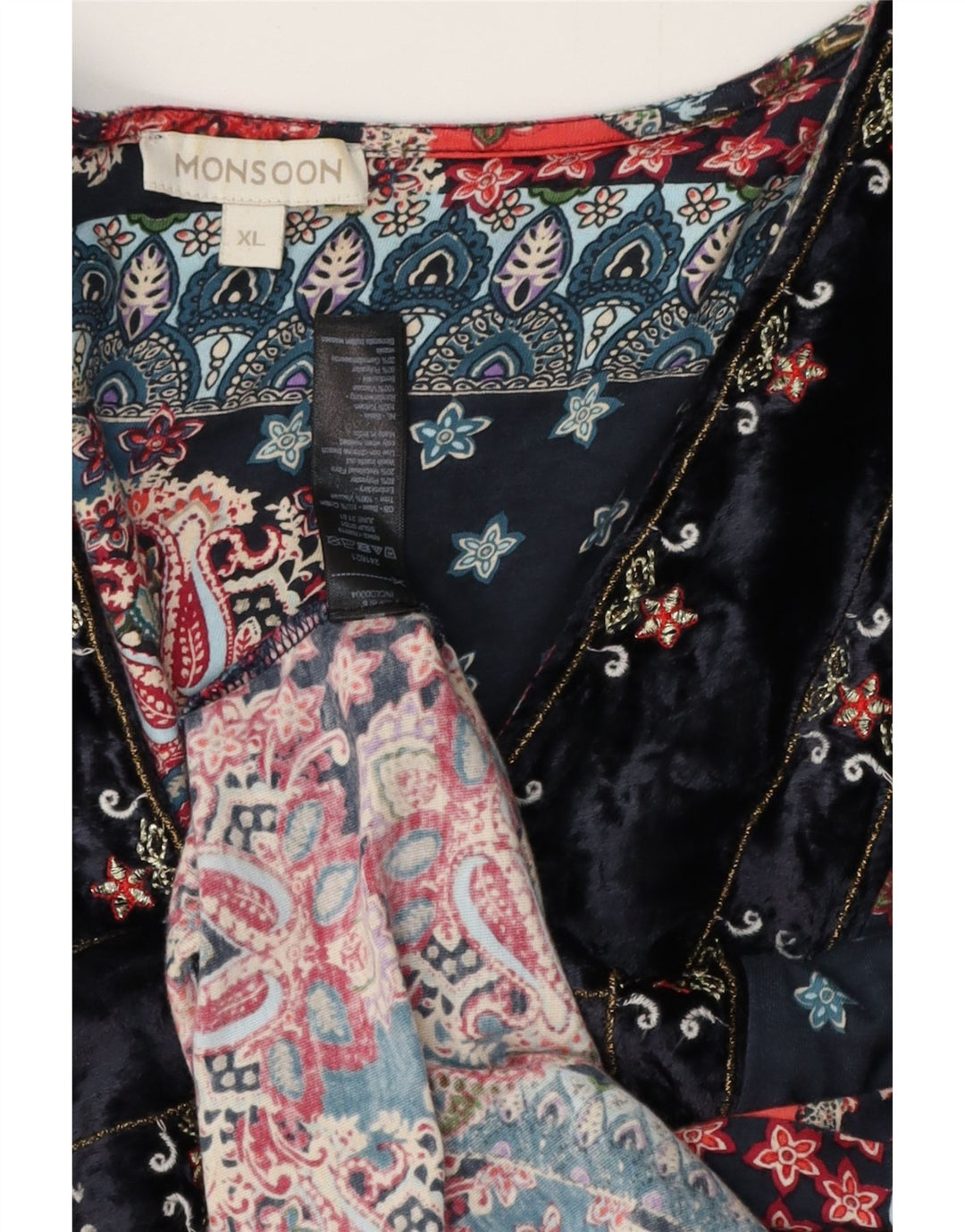 Monsoon Womens Oversized Tiered Dress UK 18 XL Flerfarvet bomuld