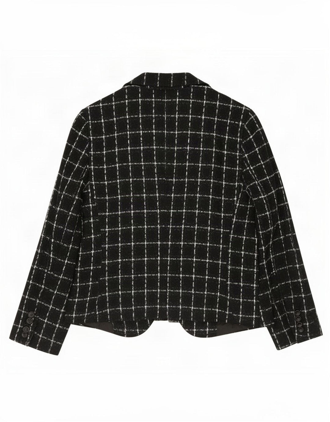 Zara Dame 1 Knap Blazer Jakke EU 44 XL Sort Plaid Akryl