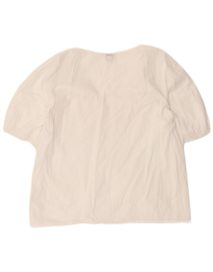 J. Crew Damebluse Top UK 16 Stor Hvid Bomuld