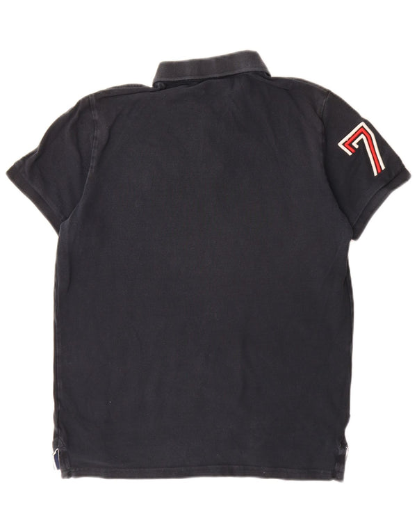 Superdry Herre grafisk rugby poloshirt Stor marineblå bomuld