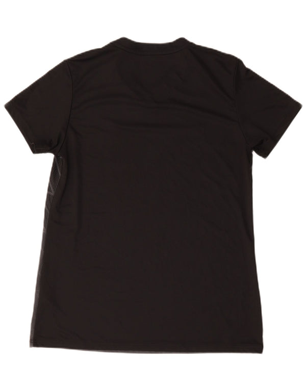 Adidas Womens Aeroready T-Shirt Top UK 16/18 Large Black Geometric