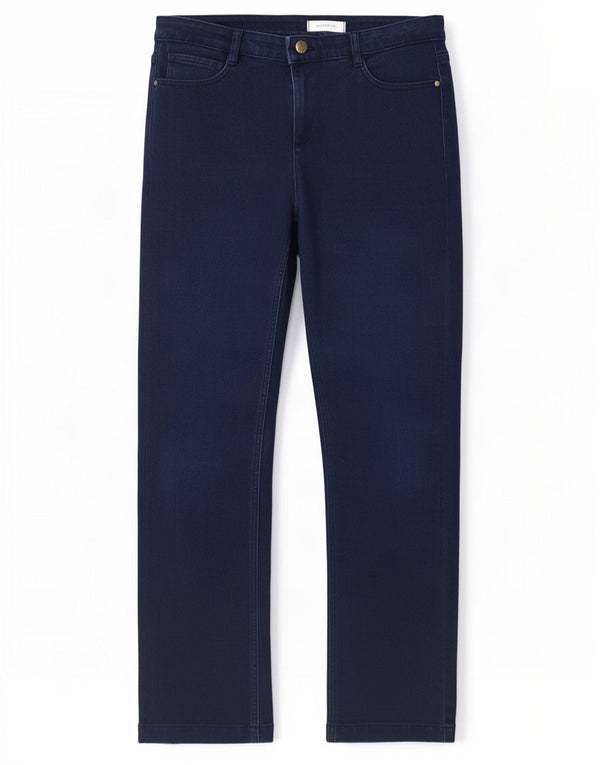 Marks & Spencer Dame Straight Jeans UK 12 Medium W30 L29 Navy Blue Bomuld