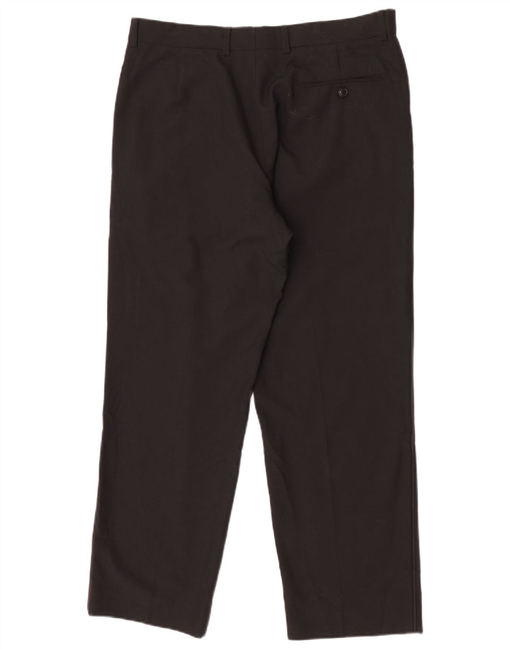 Marks & Spencer Straight Chino-bukser til mænd W34 L29 Sort polyester