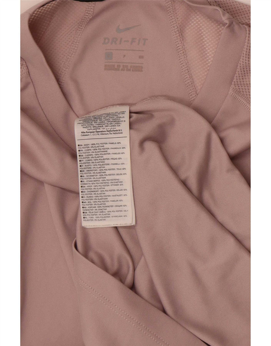 Nike Dame Dri Fit T-Shirt Top UK 10 Small Pink Polyester