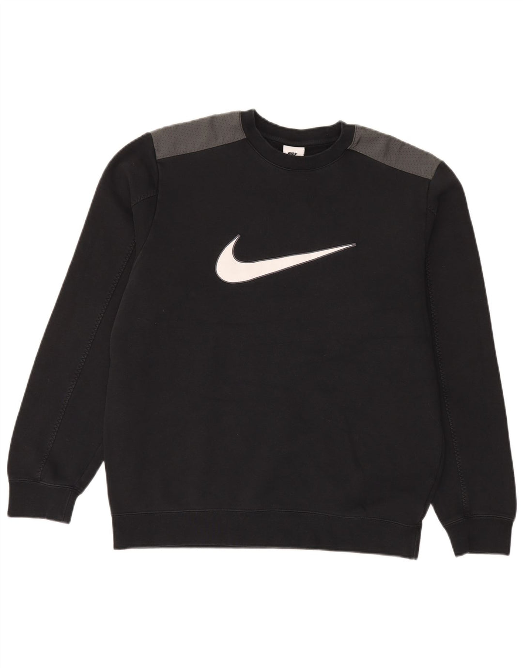 Nike Herre grafisk sweatshirt Jumper Medium Sort Colourblock Bomuld