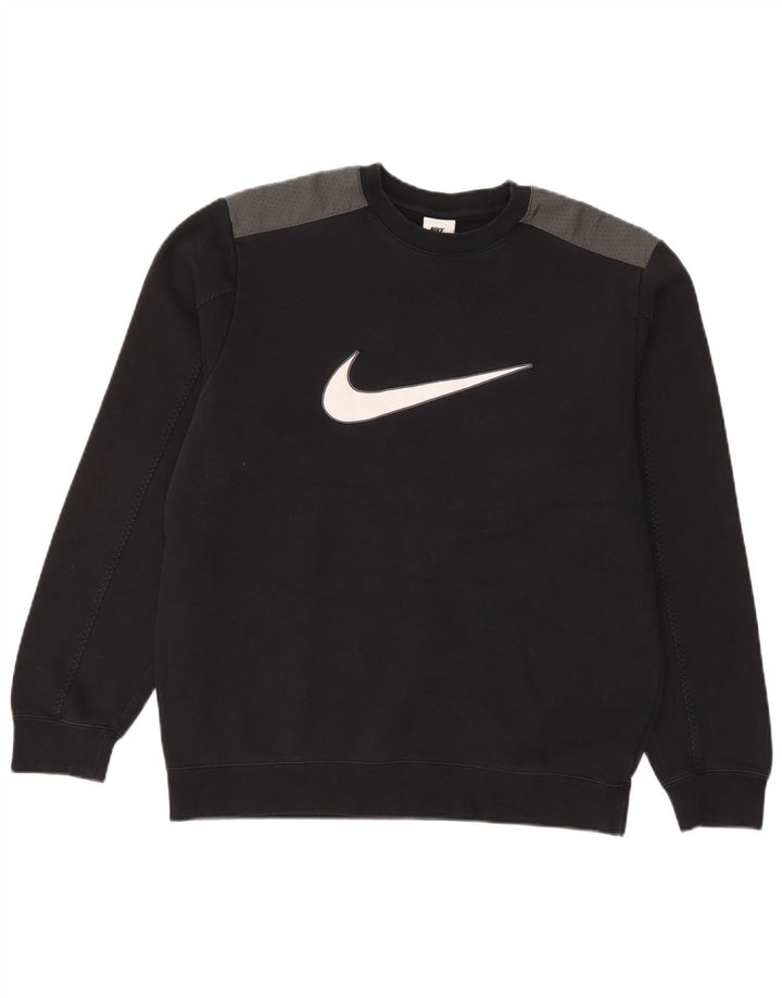 Nike Herre grafisk sweatshirt Jumper Medium Sort Colourblock Bomuld