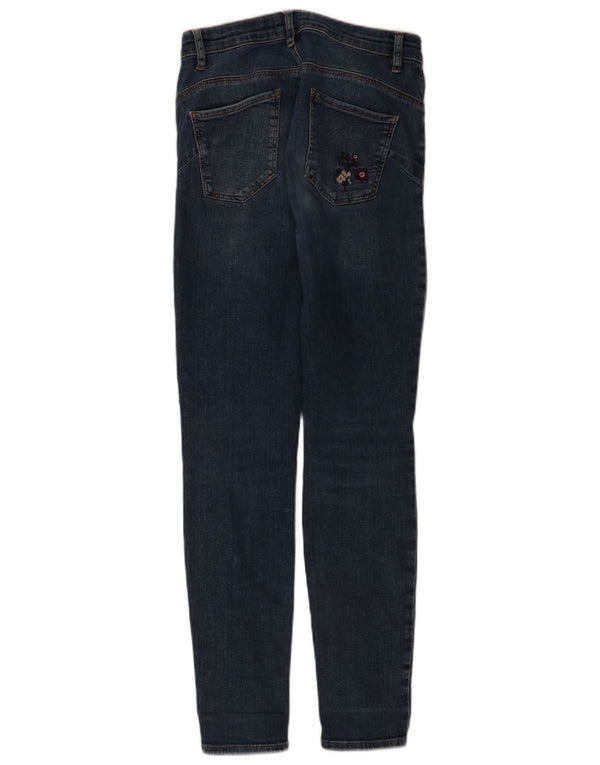 Desigual Dame Højtalje Skinny Jeans EU 40 Medium W26 L30 Blue Floral