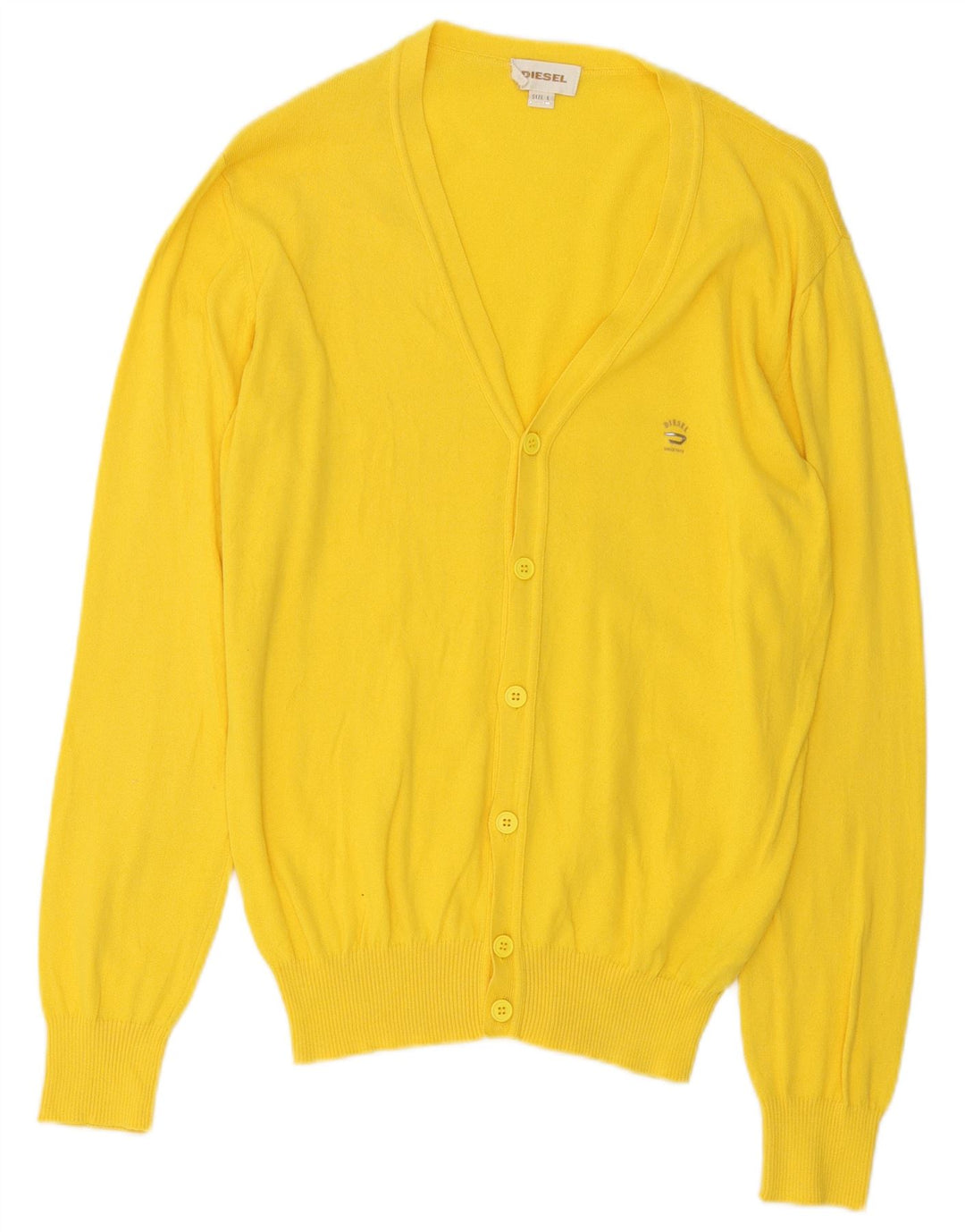 Diesel Herre Cardigan Sweater Stor Gul Bomuld