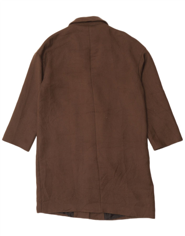 Zara Dame Oversized Overfrakke UK 14 Medium Brun Polyester