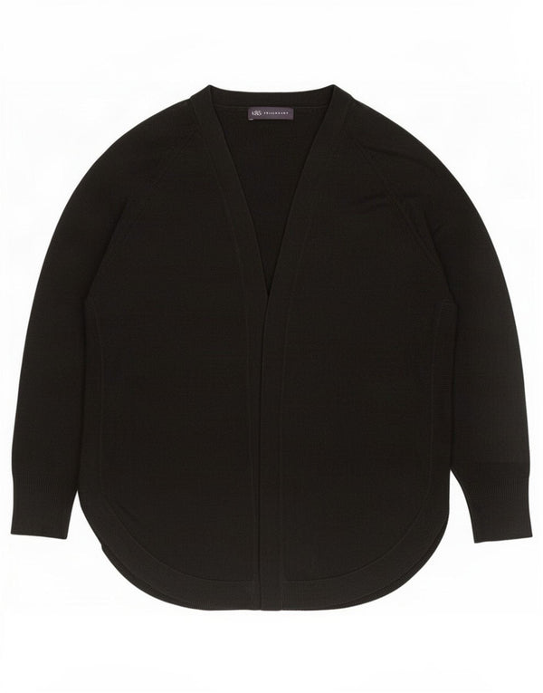Marks & Spencer Dame Longline Cardigan Sweater UK 14 Medium Black